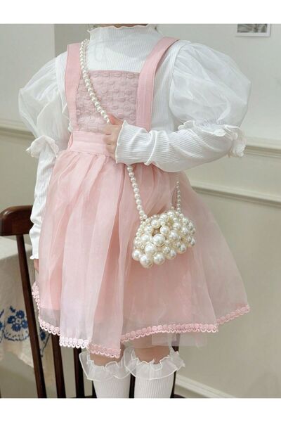 Ravinity Bayramlık Kız Çocuğu Çantası, İnci Detaylı Çocuk Omuz Çantası