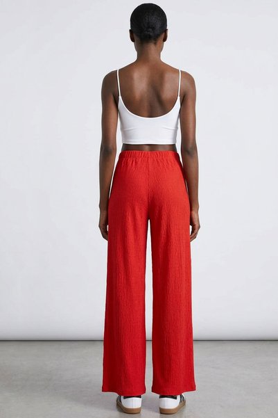EFFE Comfortable Fit High Waist Wide-Leg Viscose Mix Women's Trousers