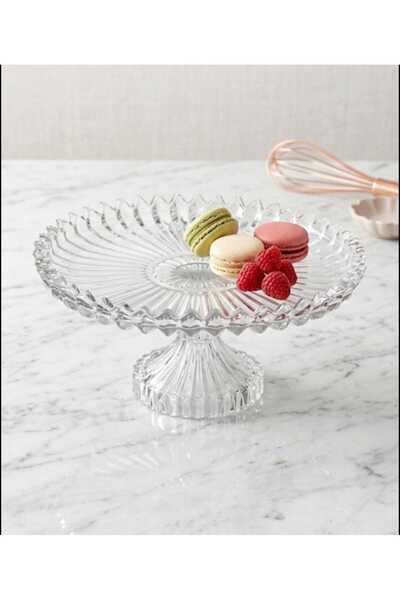 Home Glass Cake Stand with Stand Presentation Plate 30 cm