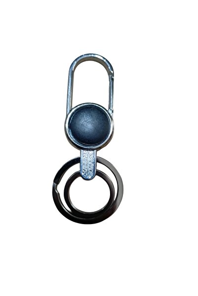 efmues Metal Keychain Double Ring with Safety Latch Keychain