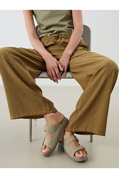 LC Waikiki Lcw Steps Green Suede Look Women's Slippers