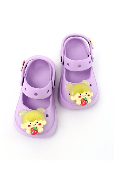 MiniKids Παντόφλες από αφρώδες υλικό και Jibbtz Little Girl Purple