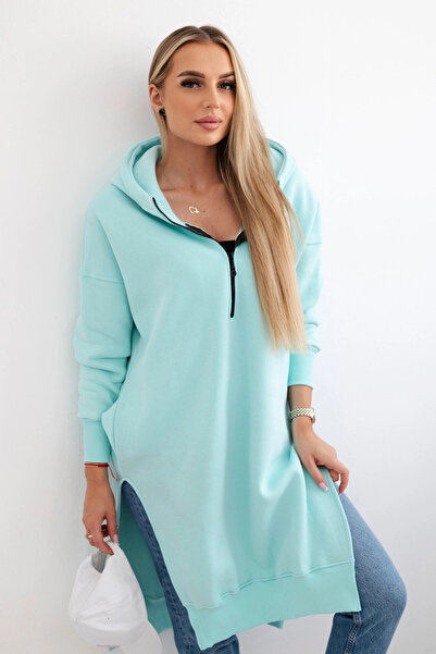 Kesi Hanorac izolat mentă cu fante pe laterale