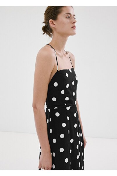 MANGO Woman Lyocell puantiyeli elbise