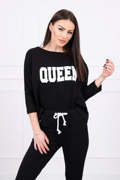 Kesi Set cu imprimeu Queen, negru