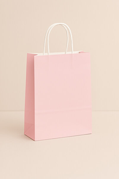 Atölye Kraft Toz Pembe Renk Kraft Çanta 18x8x24 cm