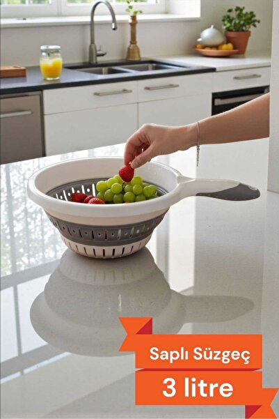 Herza House Katlanır Saplı Süzgeç 3 Litre