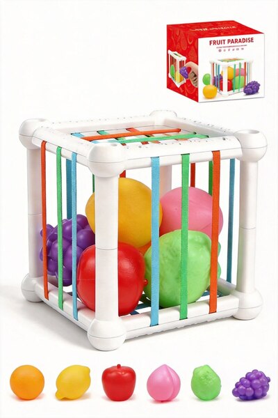 BBSKY Montessori Meyve Tanıma ve Zeka Geliştirici Duyusal Küp-Bebek Aktivite ...