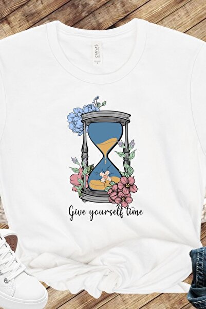 Vordevia Hourglass cu imprimeu White supradimensionat Unisex tricou basic Tri...