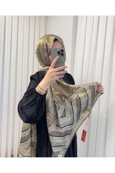 zesu co İthal %100 İpek Şal İç Göstermeyen Kaymayan Tesettür Şal
