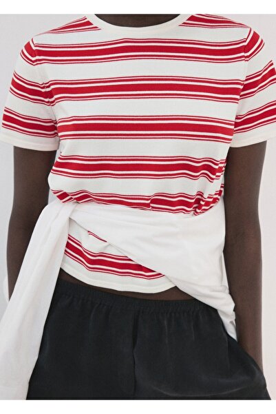 MANGO Woman Çizgili triko kazak