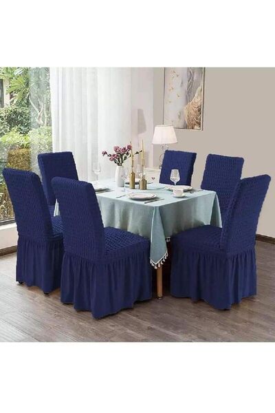 ARTUÇ غطاء كرسي ملفوف مرن مع تنورة (6 قطع)