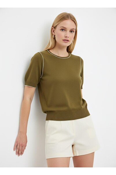 fuşyha butik Bisiklet Yaka Düz Sade İnce Kazak