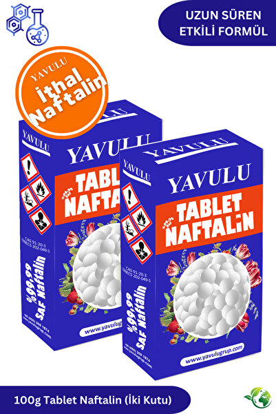 yavulu Naftalin İthal 100Gr 2 KUTU Çoklu Kullanım Haşere ve Koku Giderici Tab...