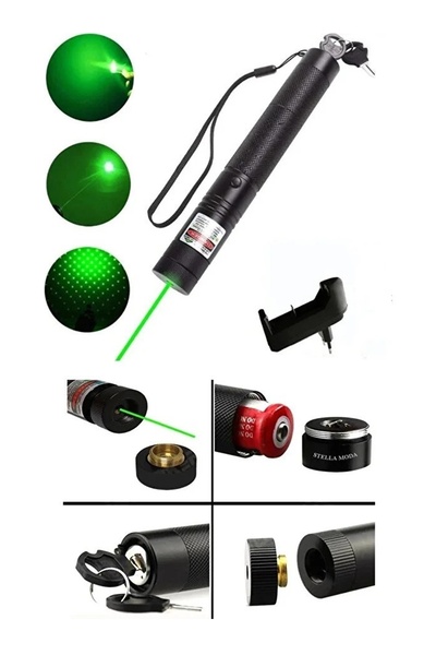 Sezy 1000mw Şarjlı Green Laser 10 KM Büyük Siyah Yeşil Lazer Laser HF1000