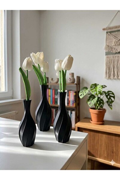 Sahil Design Elora Modern Dekoratif Vazo | 3D | ABS Malzeme | Dalga Tasarım |...