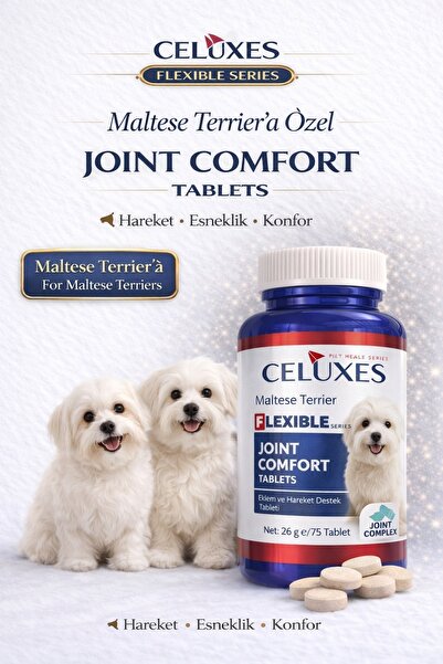 CELUXES Flexible Premium Eklem Desteği Köpek Tableti 75 Tablet - Maltese Terrier