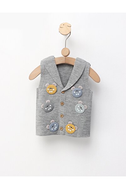 MiniKids Vesta tricotata ursuleti, gri