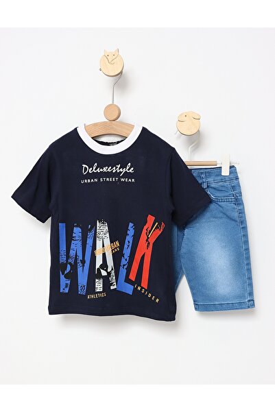 MiniKids Καλοκαιρινό κοστούμι Deluxe Style σε μπλε σκούρο χρώμα