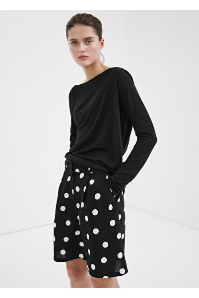 MANGO Woman Puantiye desenli lyocell şort