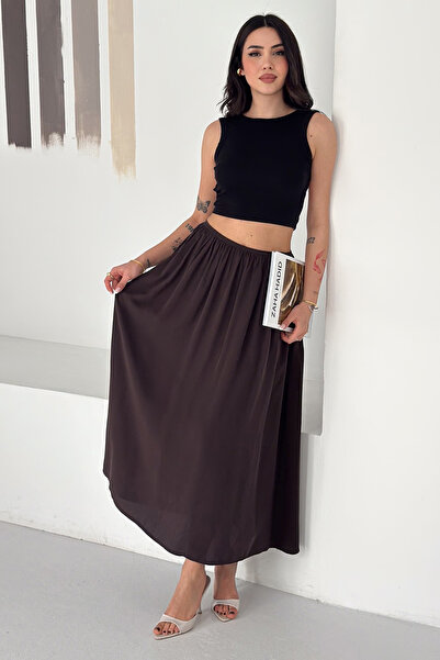 Noa&Noa Women's Elastic Waist Long Skirt – Comfortable Cut, Casual and Stylis...