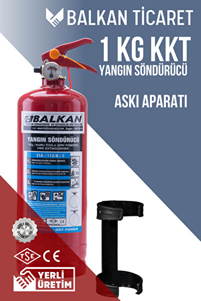 Balkan Ticaret 1Kg Kuru Kimyevi Tozlu Yangın Tüpü Askı Aparatı Ruhsata Uygun ...