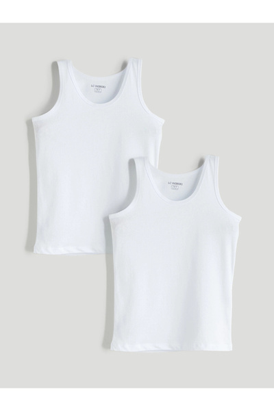 LC Waikiki Lcw Kids White Crew Neck Boys Undershirt 2 Pack