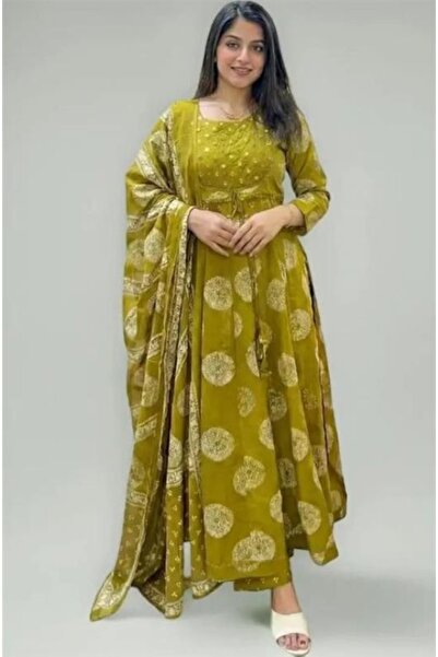 Genaric ISHRA BOUTIQUE Women's Anarkali Suit Set Mirror Work Embellished Long...