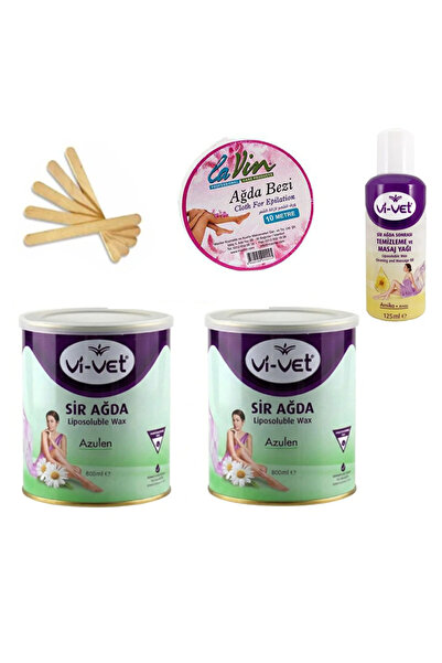 Vi-vet 5Lİ SET 2 ADET SİR AĞDA AZULEN + TEMİZLEME YAĞI + 10M BEZ + SPATULA