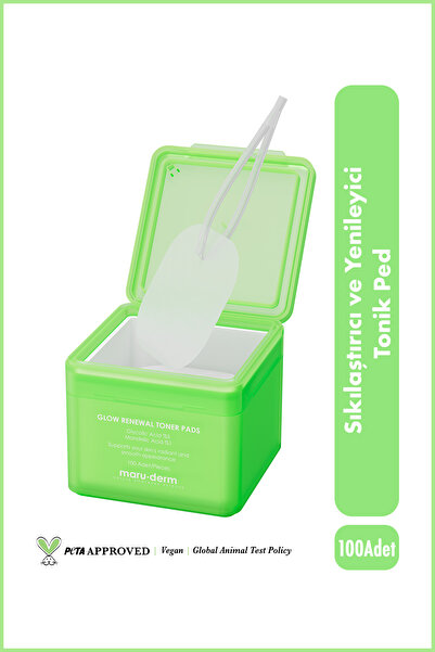 Maru.Derm Sıkılaştırıcı ve Yenileyici Hidrojel Tonik Ped 100 Adet - Glikolik ...