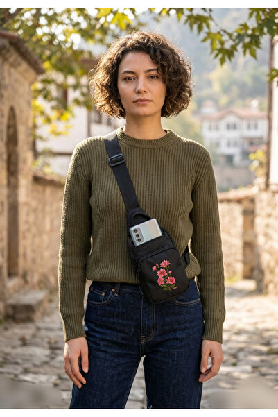 JANJAN Geantă de damă cu talie încrucișată și compartiment pentru piept, Gean...