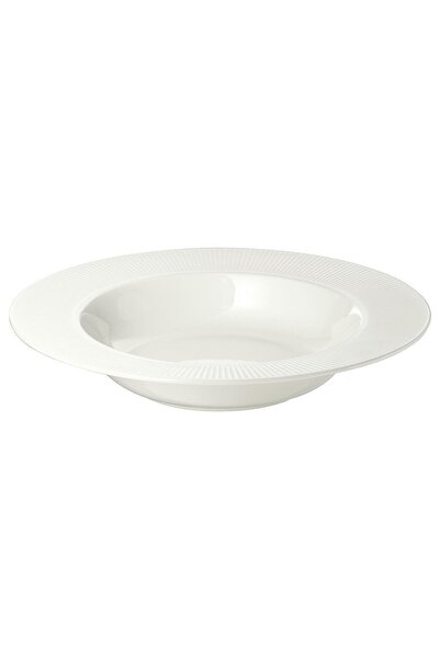 IKEA 4 Adet Derin Servis Tabağı Porselen Yemek Takımı Beyaz 24 Cm