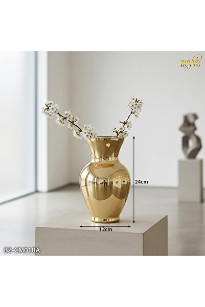 Hinora Gold plated glass vase 24x12cm