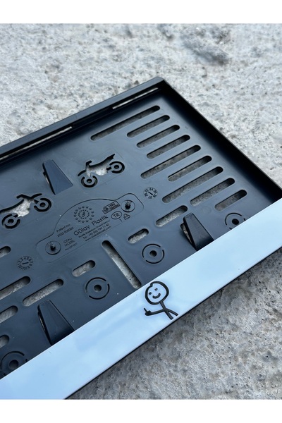 taş pleksi ASABİ ÇİZGİ ADAM MOTOR PLAKALIK 3D PARLAK PLEKSİ TÜM MOTOSİKLET MO...
