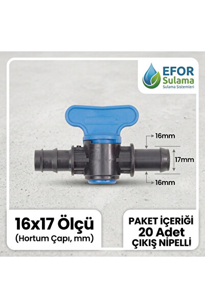 EFOR Sulama 16 mm ventil za navodnjavanje kap po kap sa priključkom za cev i ...