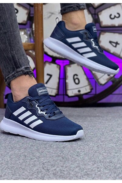 Nubbock Unisex Navy Blue 4-Line Mesh Daily Comfortable Sports Shoes Nk4152