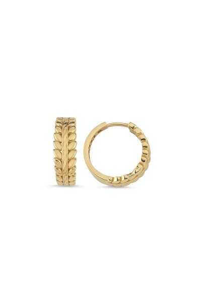 ALESSA GOLD Başak Model Halka Altın Küpe