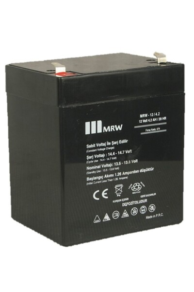 Mrw Power Mervesan 4.2AH / 12V Kurşun / Asit Kuru Tip Akü MRW-12/4.2