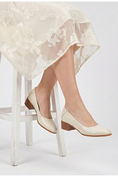 Dasha Pantofi dama bej deschis din piele naturala