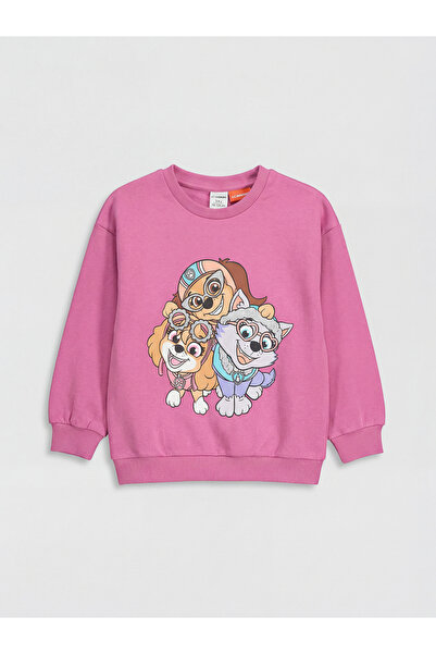 LC Waikiki Nevavm Oval Collar Girls' Sweatshirt with a Difference
