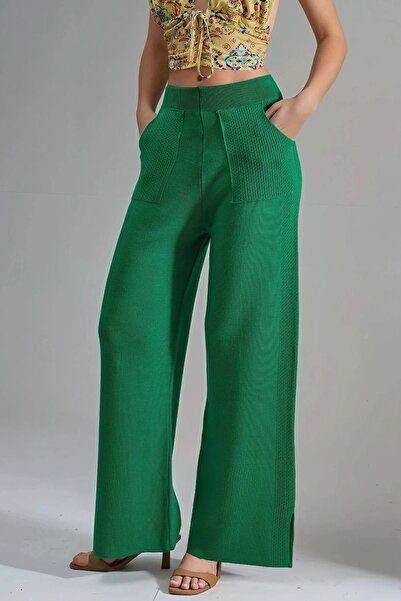 Hiccup My Fashion High Waist Textured Knitted Pants