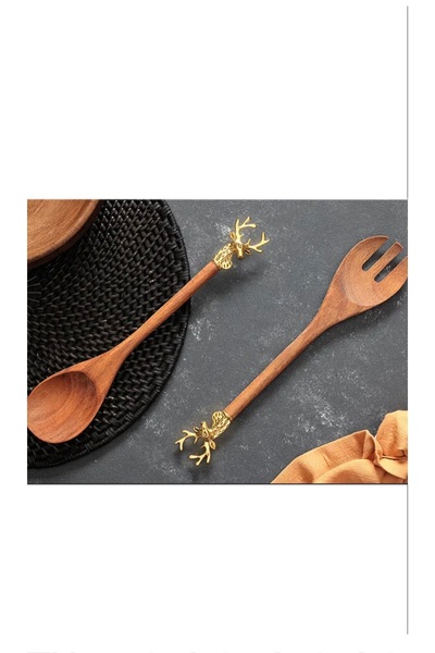 Porland Deerest Golden 2li Salata Servis Seti 35 cm