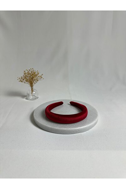 MegssStore Red Thin Curved K Velvet Crown Hair Band