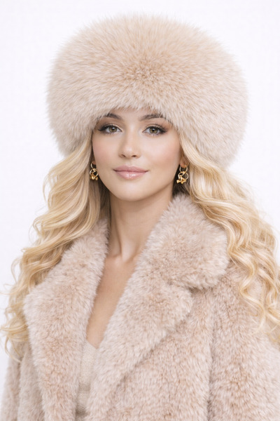 FUREVER FASHION Kadin vizon kürk siyah rus kalpak şapka