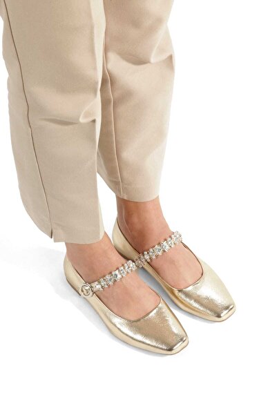 EPTC Gold Gold Stone Με αγκράφα Γυναικεία Μπαλαρίνα – Mary Jane Κομψά Casual ...