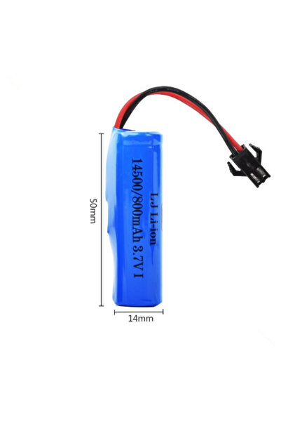 propil 3.7v 14500 Li-ion Siyah Soketli Oyuncak Araba Pili 14mm X 50mm Ölçüler...