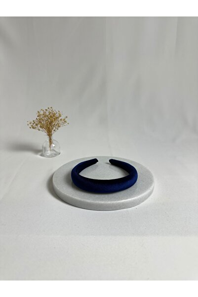 MegssStore ربطة شعر كورونا K مخمل مقوسة رفيعة باللون الأزرق الداكن