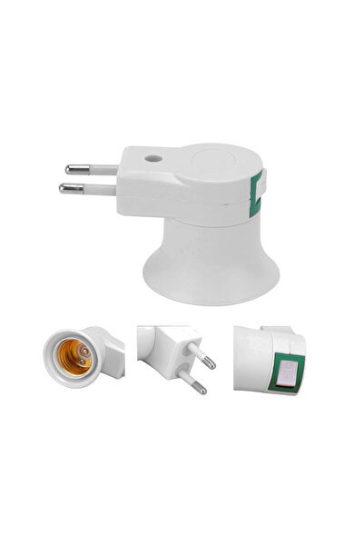 E27 Socket Plug Adapter - Plug and Play Night Light Socket Apparatus with On/Off Switch