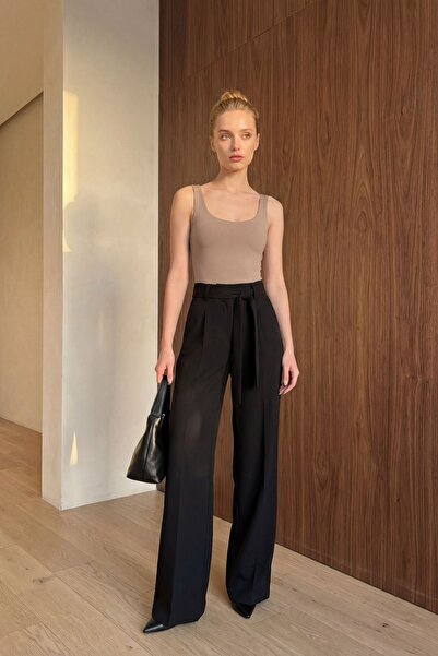 Hiccup My Fashion High Waist Wide Leg Pants, Pack of Belt