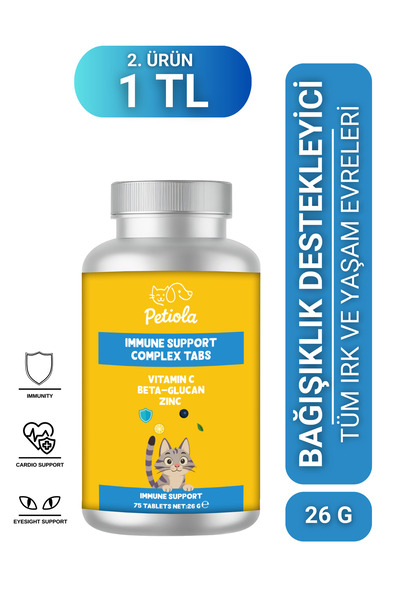 Petiola Bagışıklık Destekleyici, Direnç Arttırıcı Multivitamin Kedi Tableti 7...